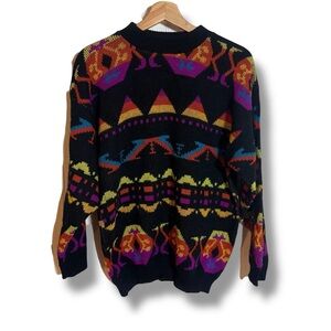 PRIVATE EYES Vintage 80's Colorful Geometric Sweater